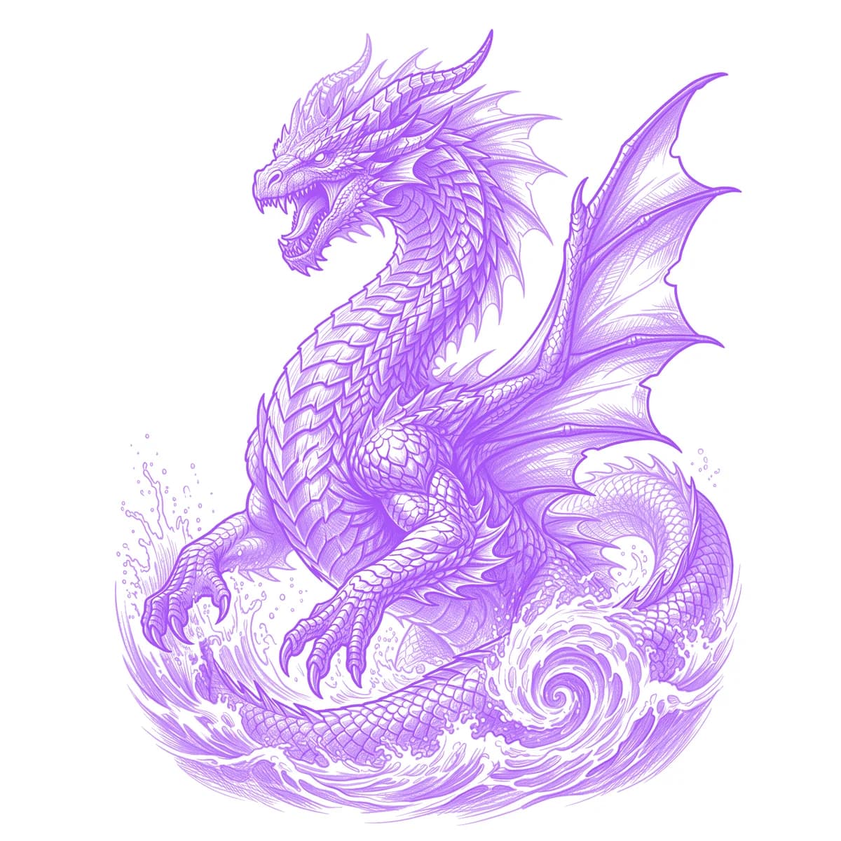 Tiamat Tattoo Stencil