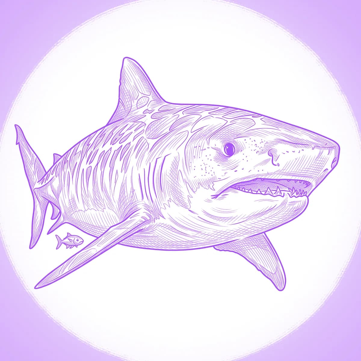Tiger Shark Tattoo Stencil