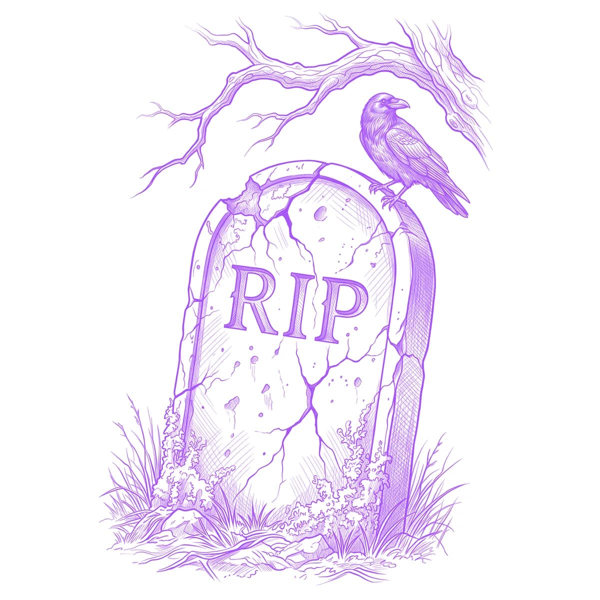 Tombstone Tattoo Stencil