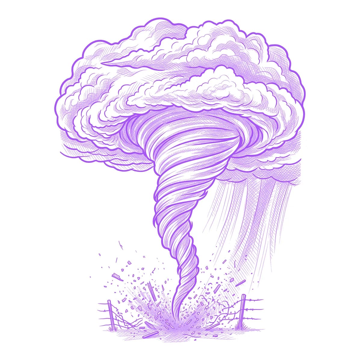 Tornado Tattoo Stencil