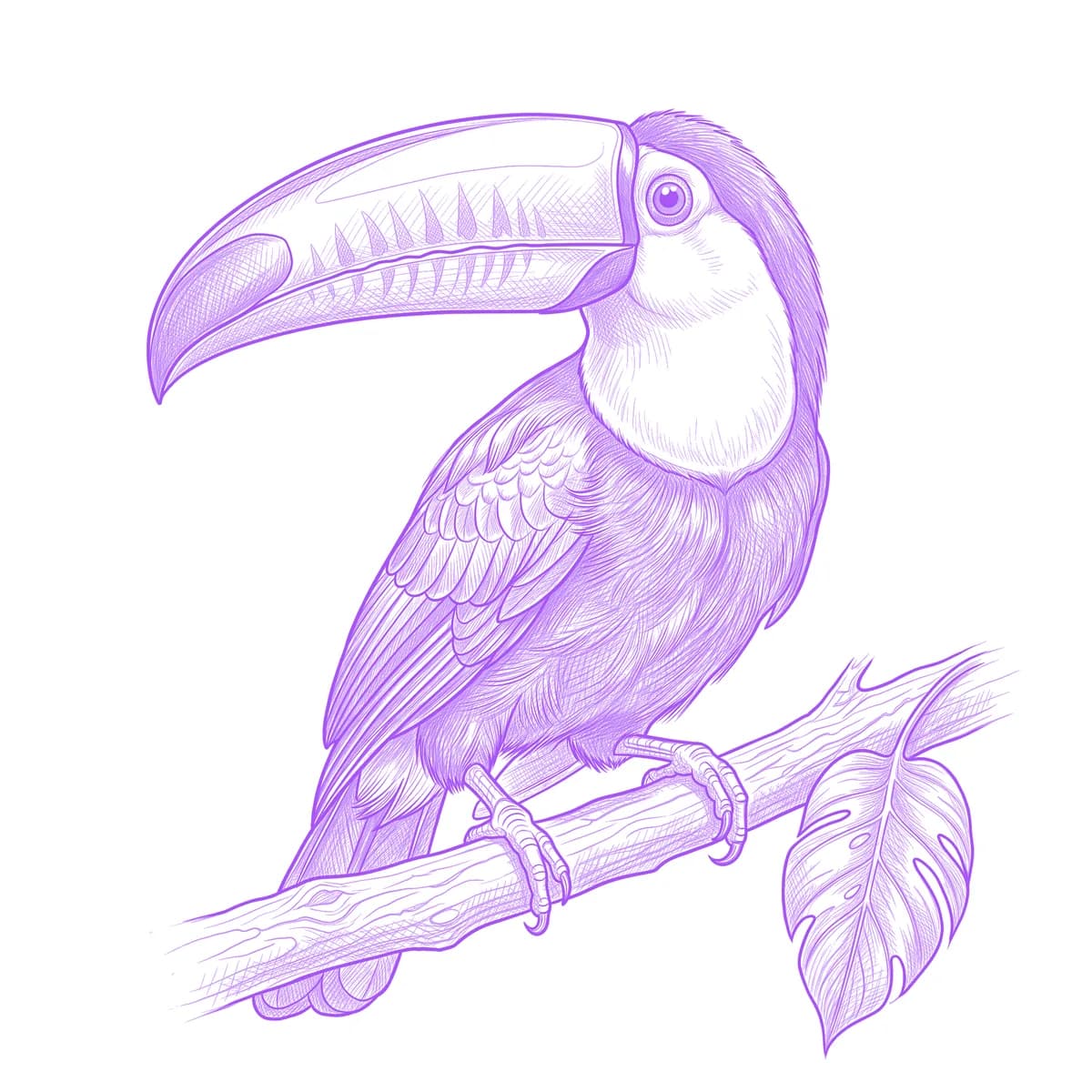 Toucan Tattoo Stencil