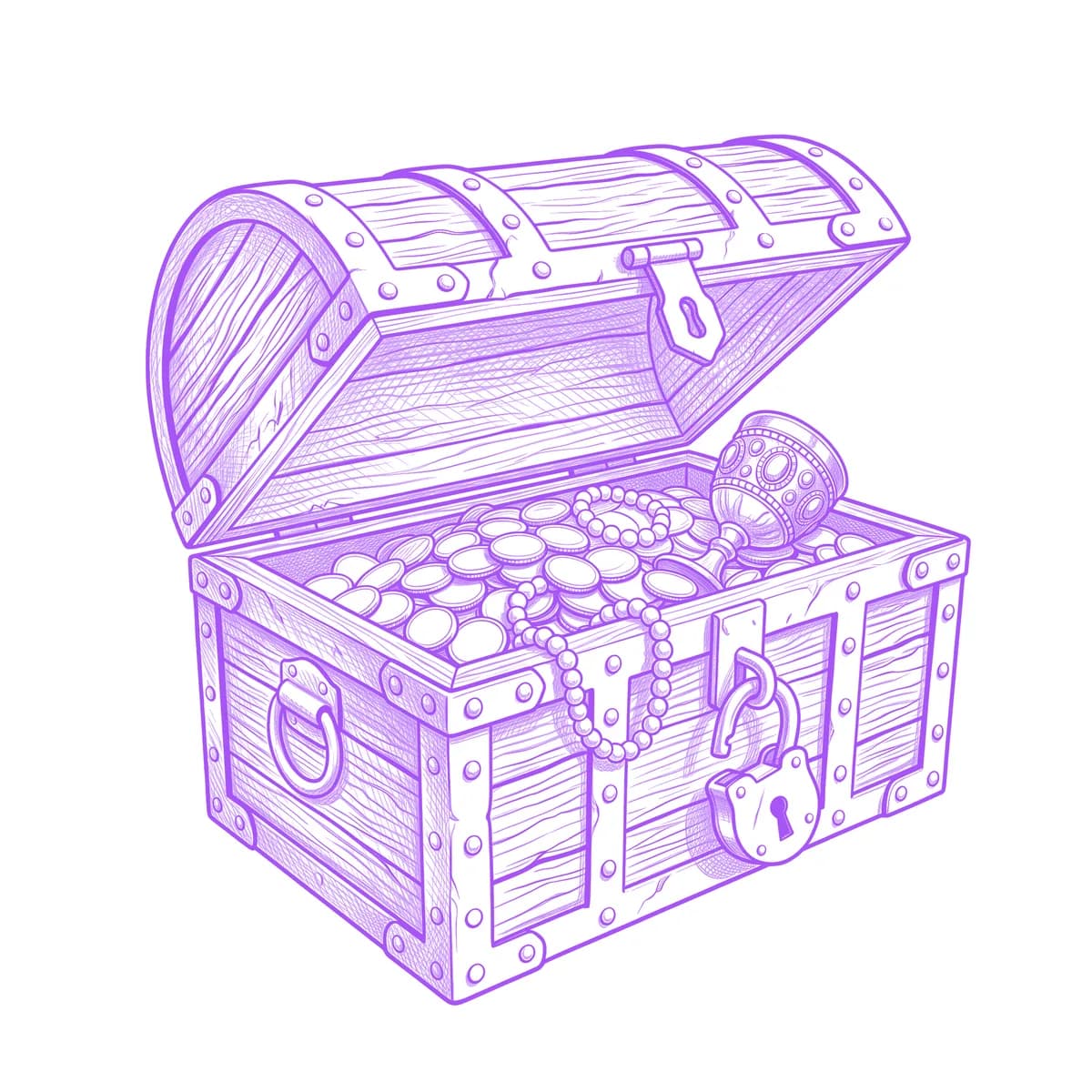 Treasure Chest Tattoo Stencil