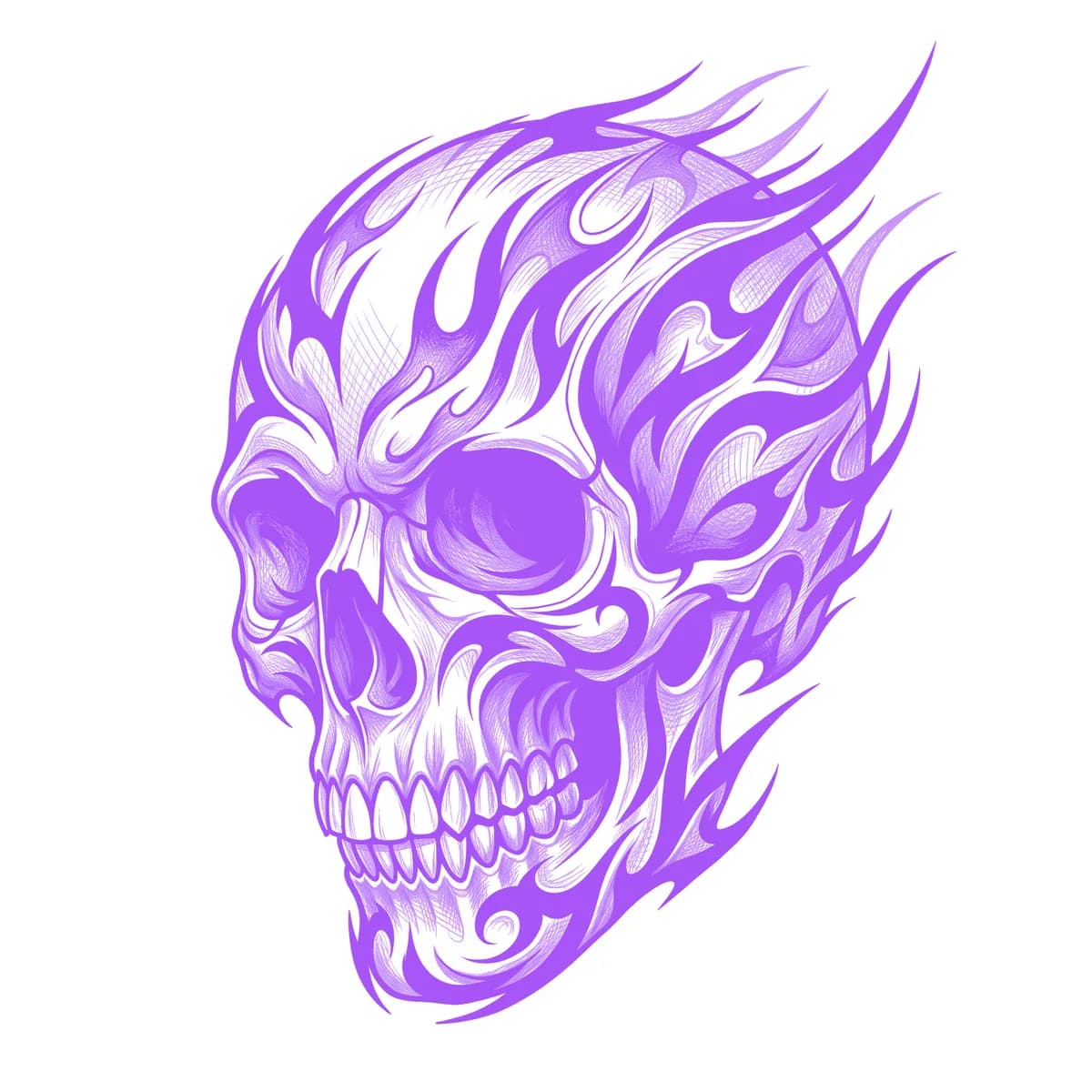 Tribal Skull Tattoo Stencil