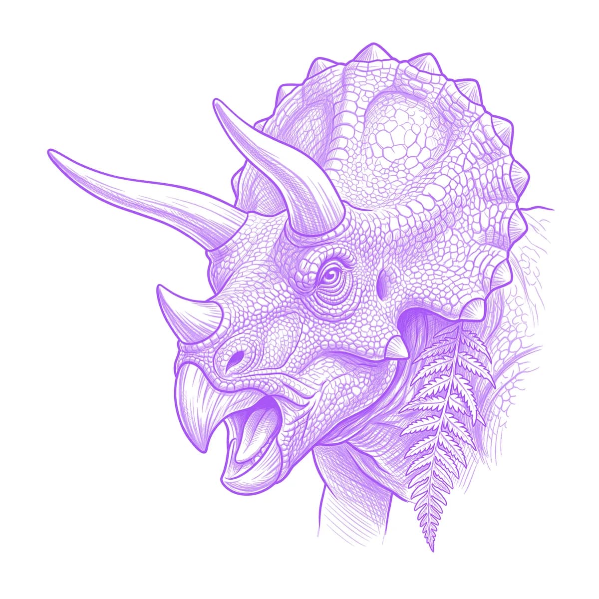 Triceratops Tattoo Stencil