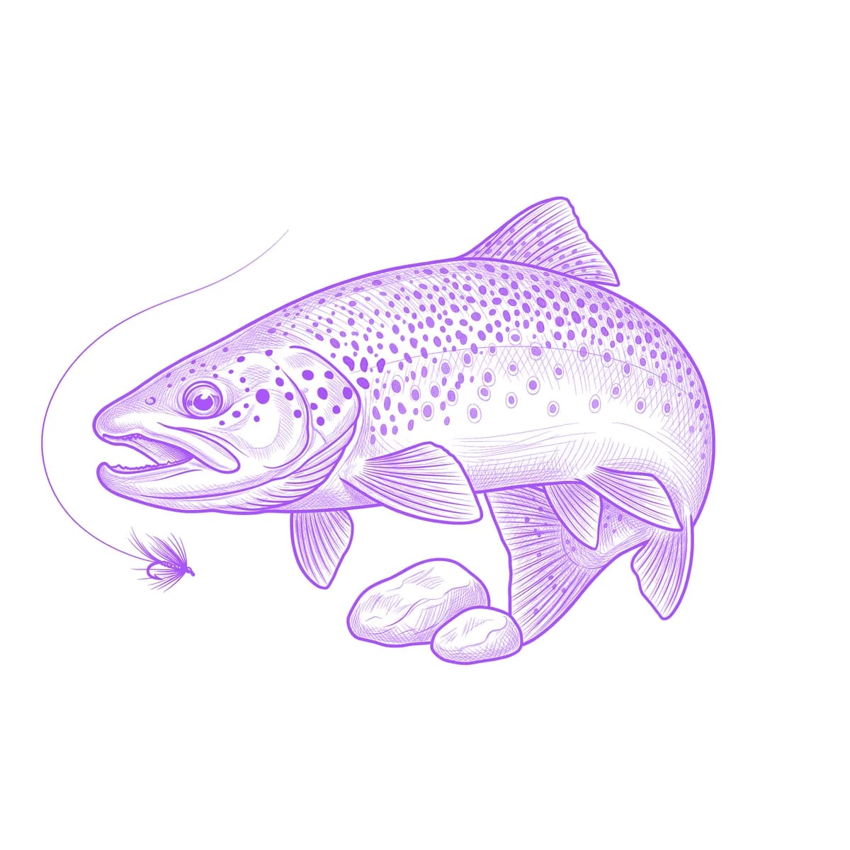 Trout Tattoo Stencil
