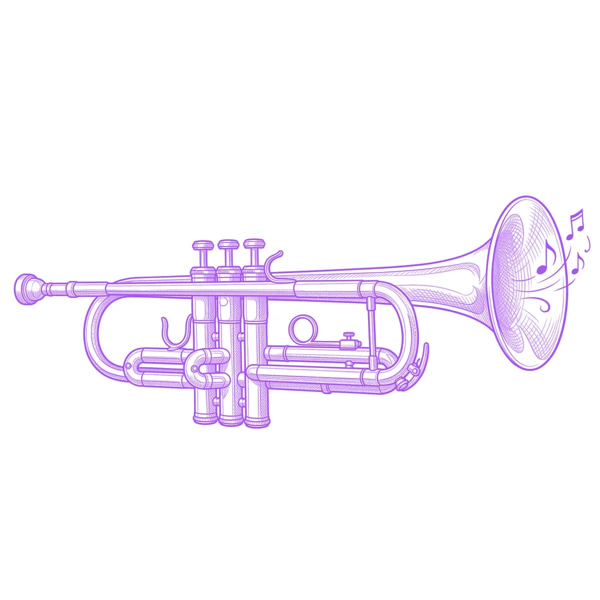 Trumpet Tattoo Stencil