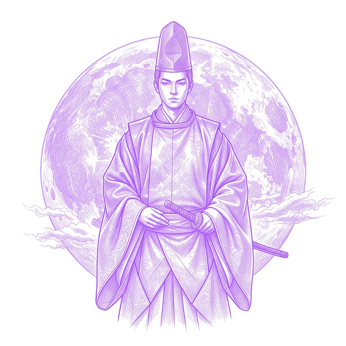 Tsukuyomi Tattoo Stencil