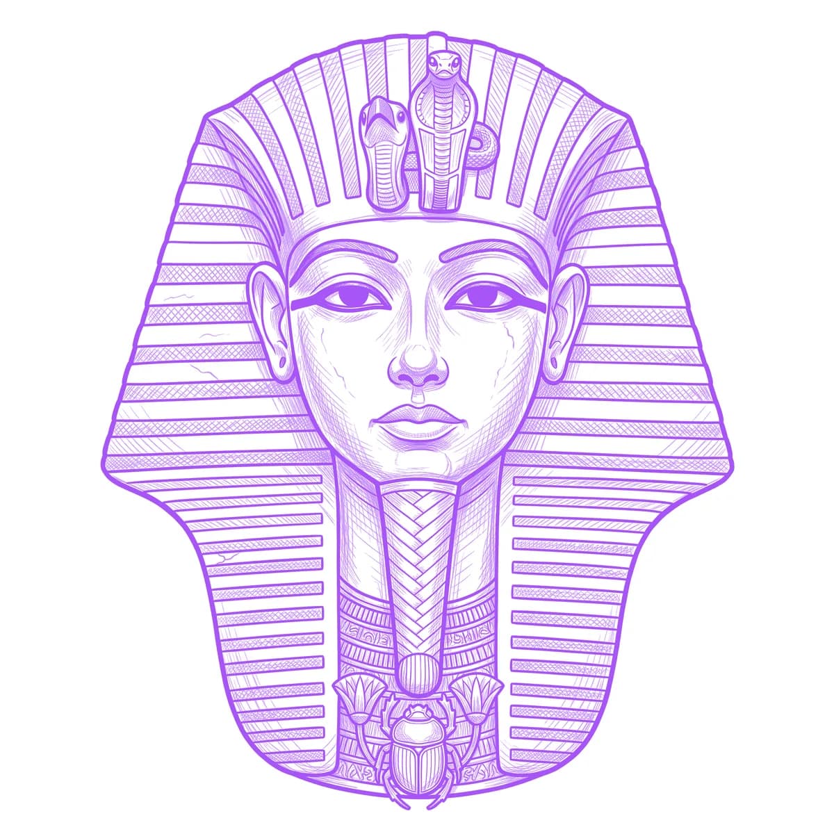 Tutankhamun Tattoo Stencil