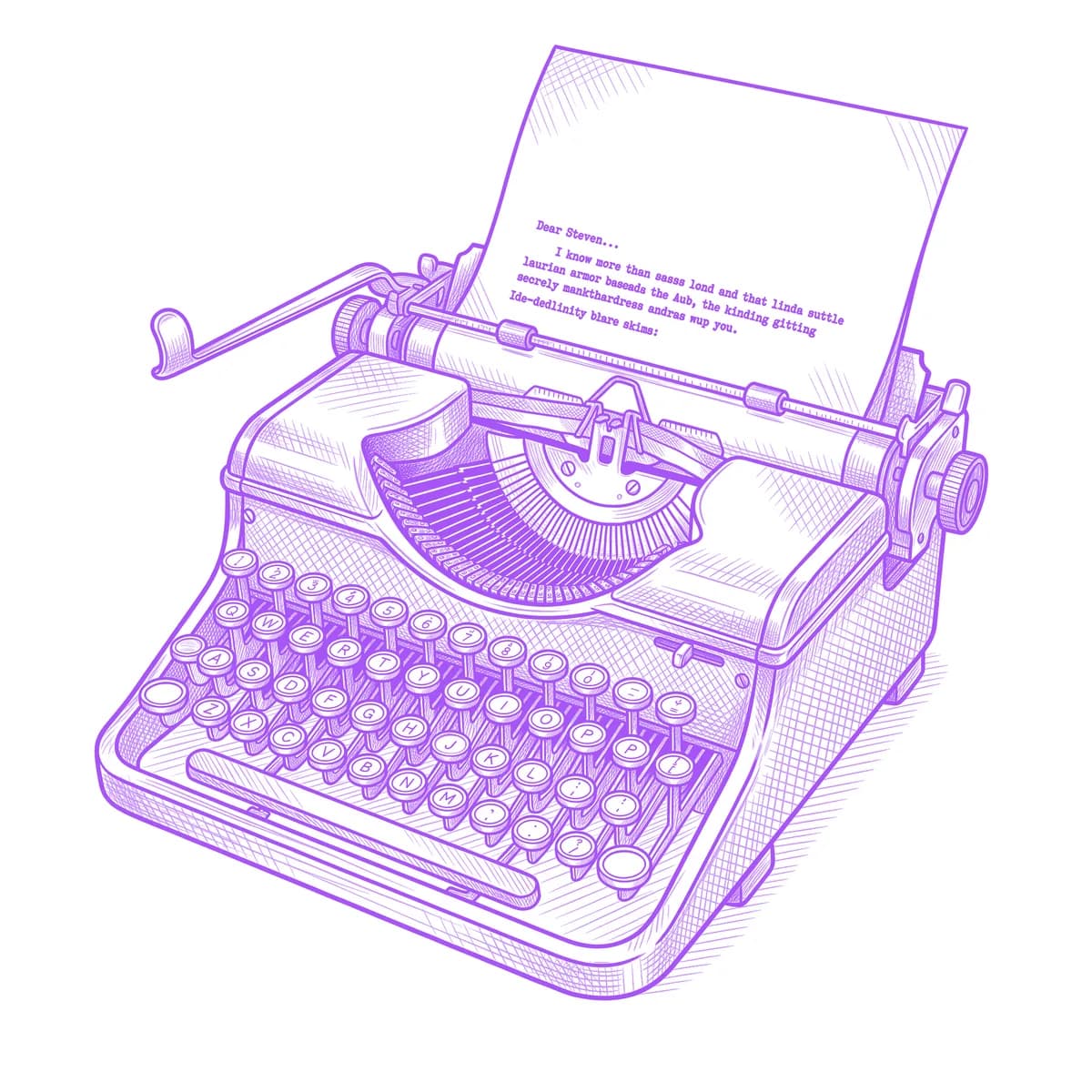 Typewriter Tattoo Stencil