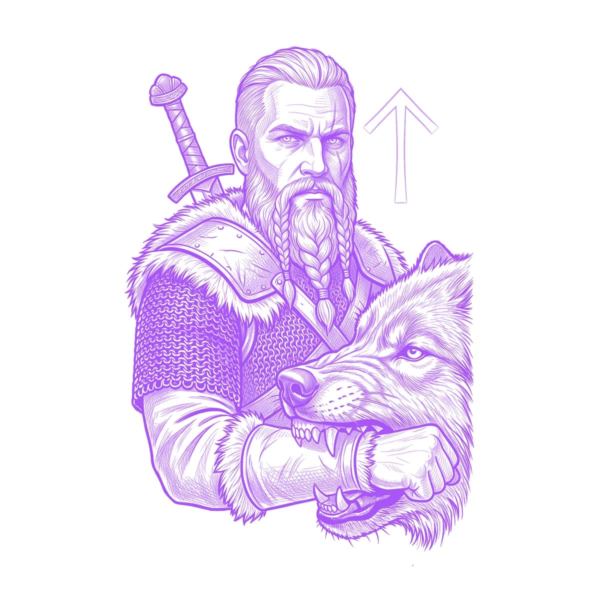 Tyr Tattoo Stencil