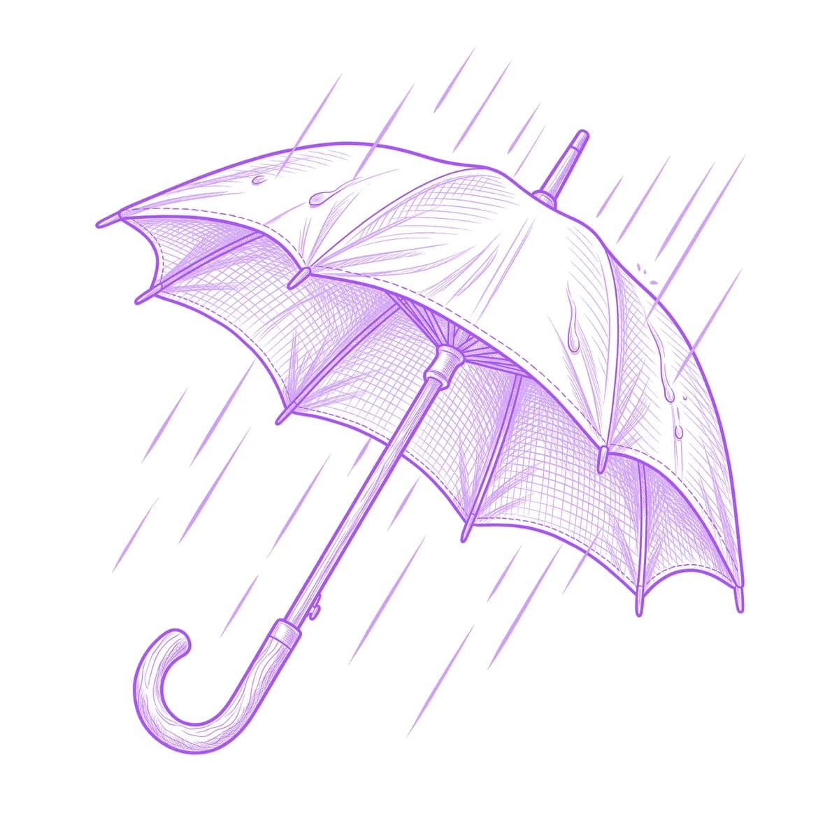 Umbrella Tattoo Stencil