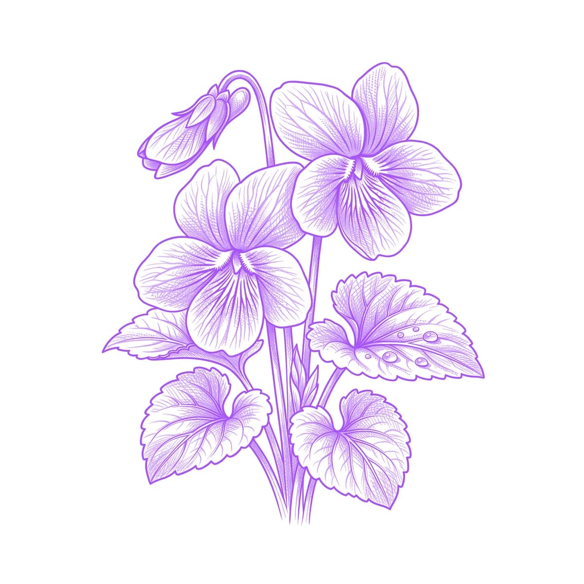 Violet Tattoo Stencil