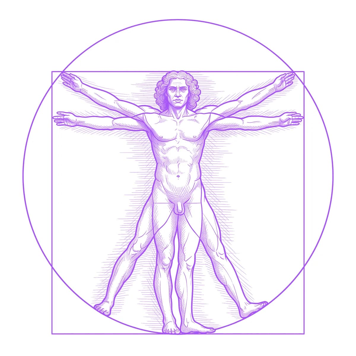 Vitruvian Man Tattoo Stencil