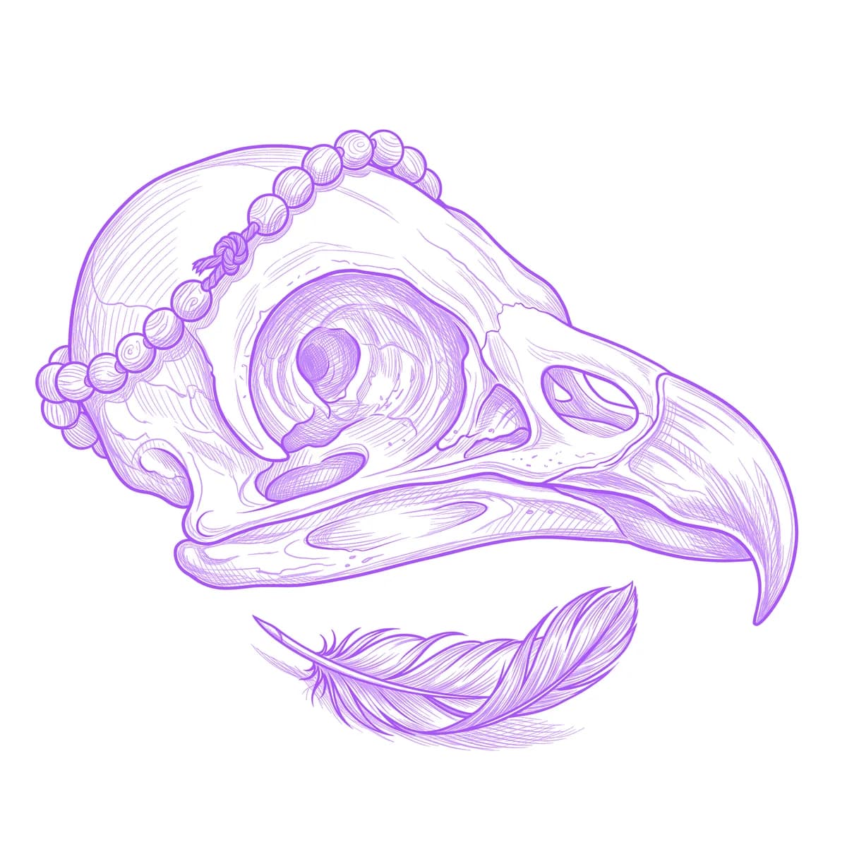 Vulture Skull Tattoo Stencil