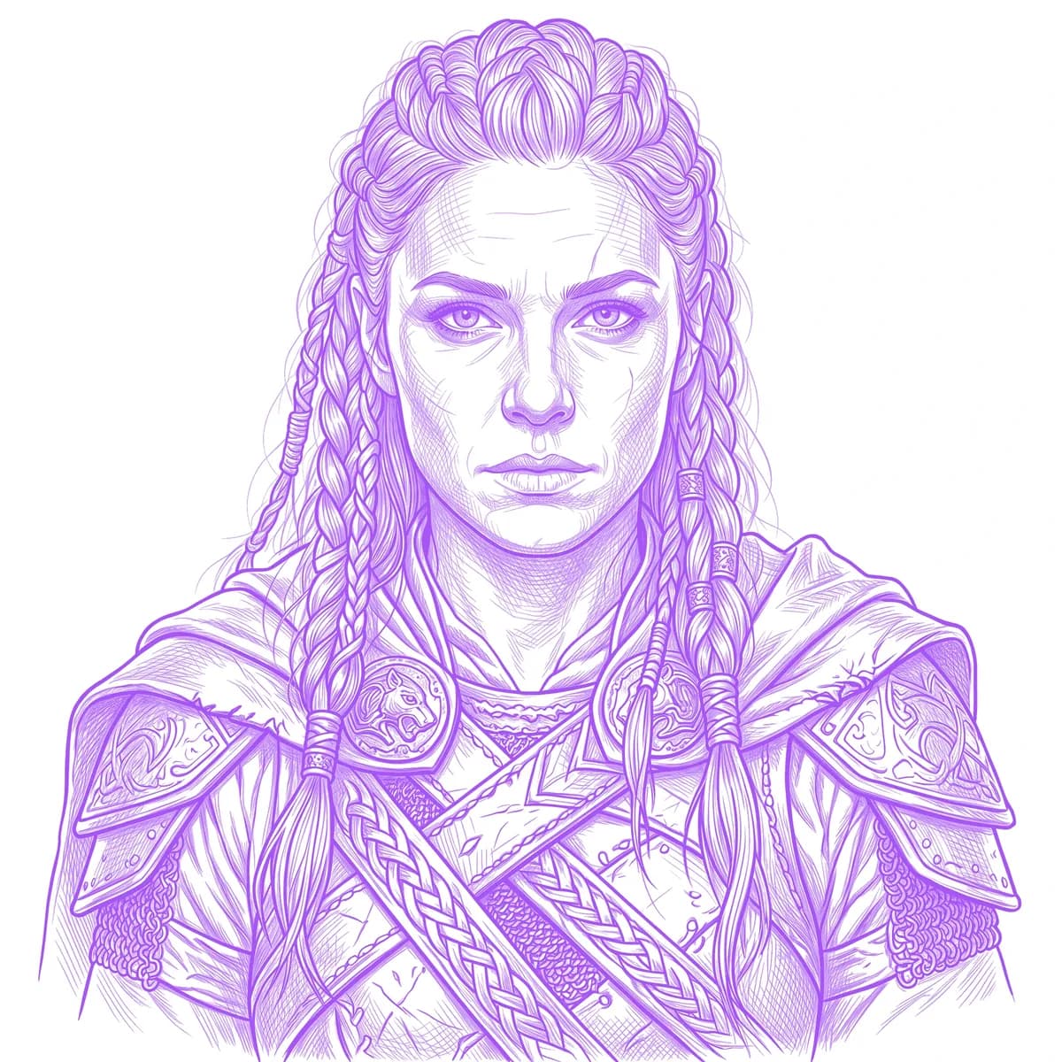 Kriegerin Schablone