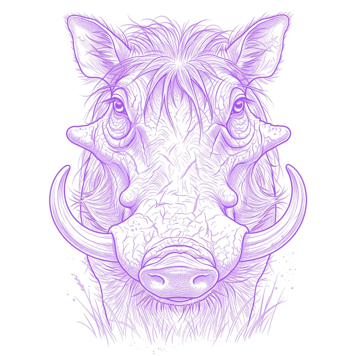 Warthog Tattoo Stencil
