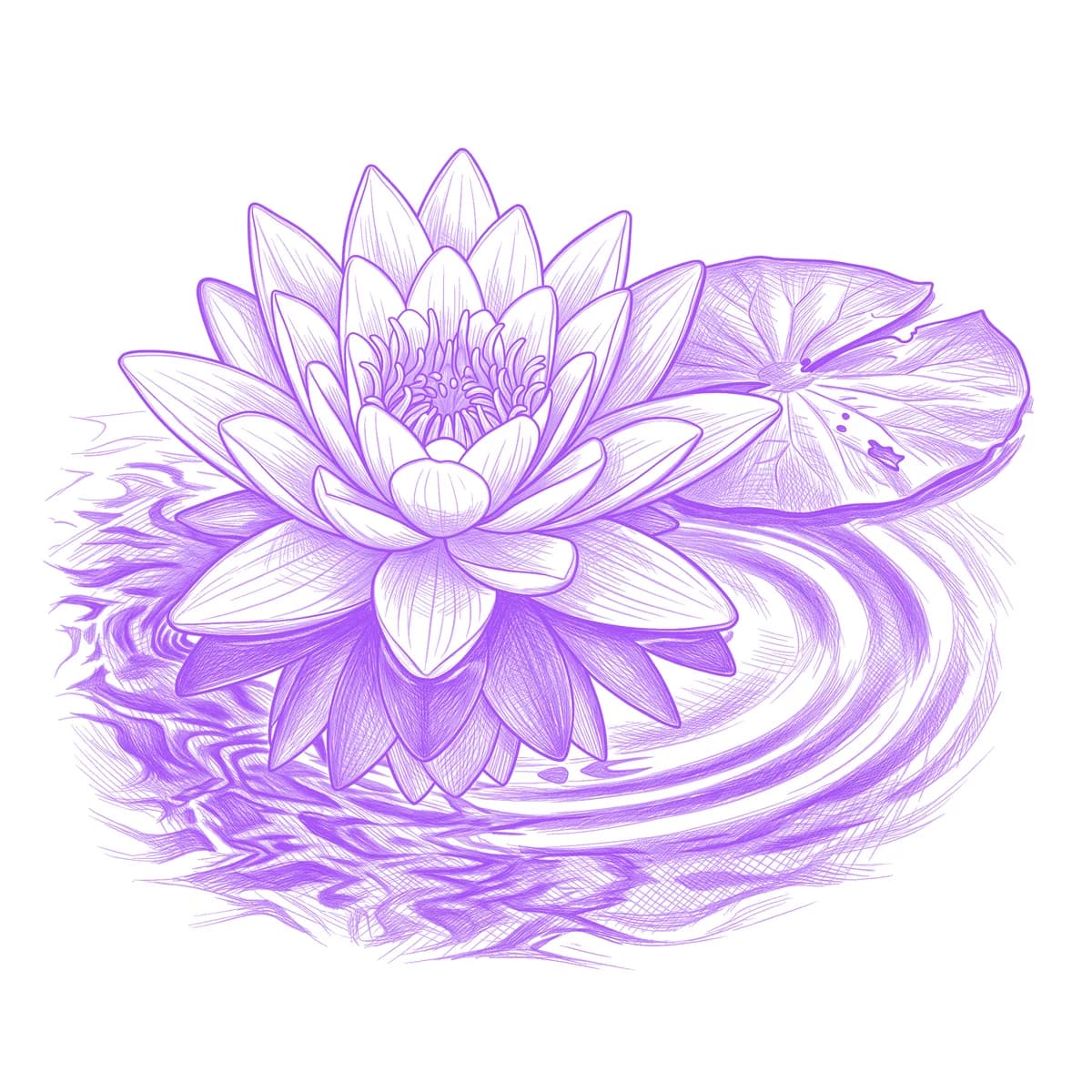 Water Lily Tattoo Stencil