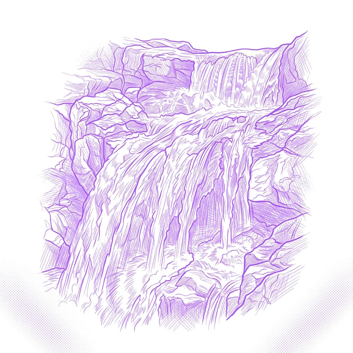 Wasserfall Schablone