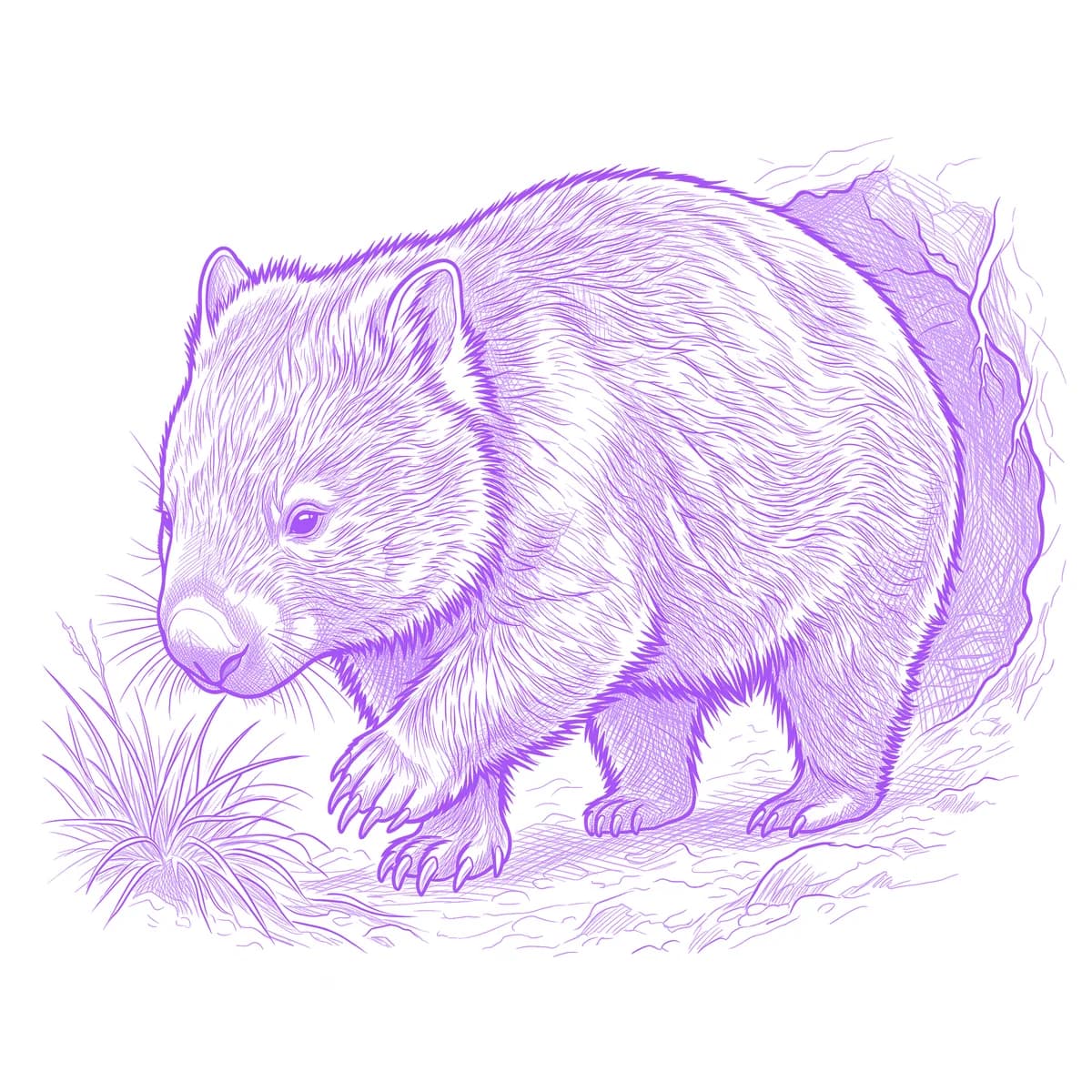 Wombat Tattoo Stencil