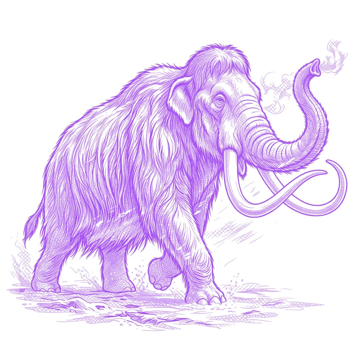 Woolly Mammoth Tattoo Stencil