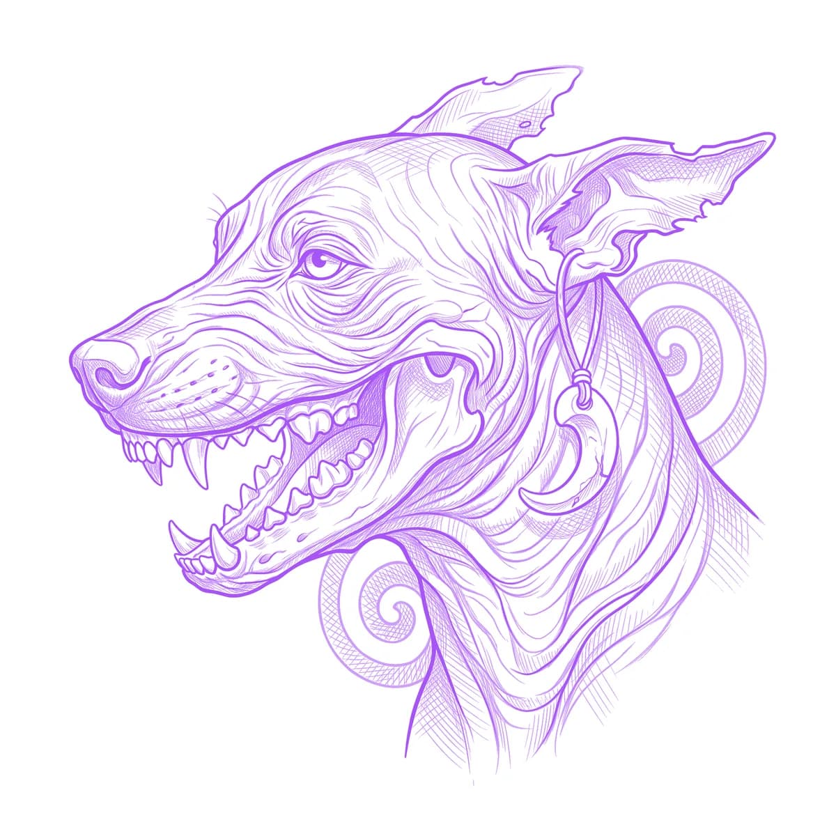 Xolotl Tattoo Stencil