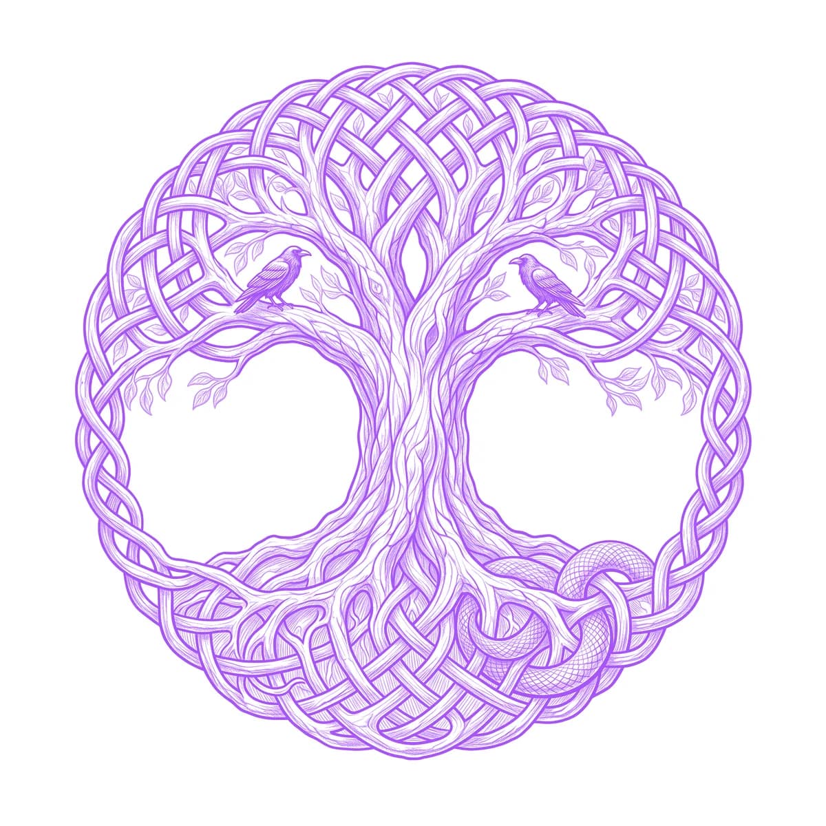 Yggdrasil Tattoo Stencil