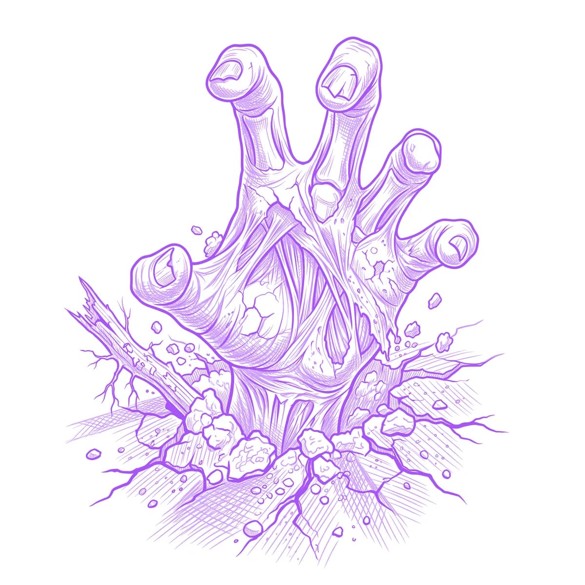 Zombie Hand Tattoo Stencil